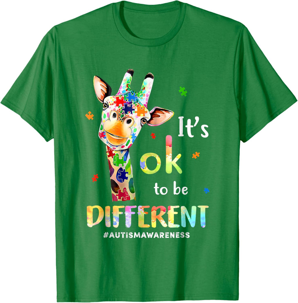 Autism Awareness Cute Giraffe Animal Its Ok To Be Different