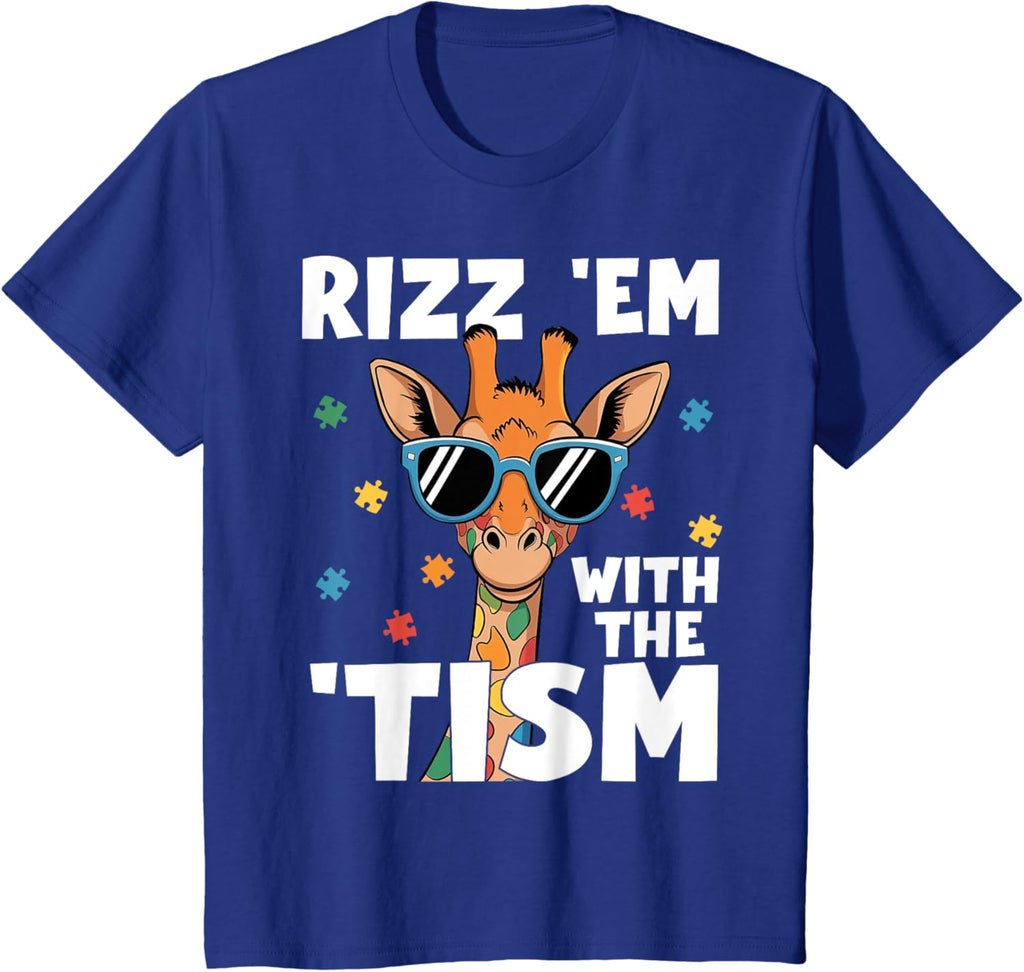 Rizz em with the tism Autism Giraffe Funny Autism Awareness