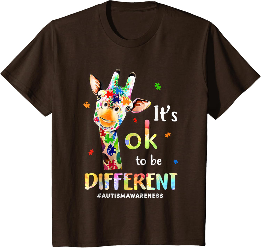 Autism Awareness Cute Giraffe Animal Its Ok To Be Different