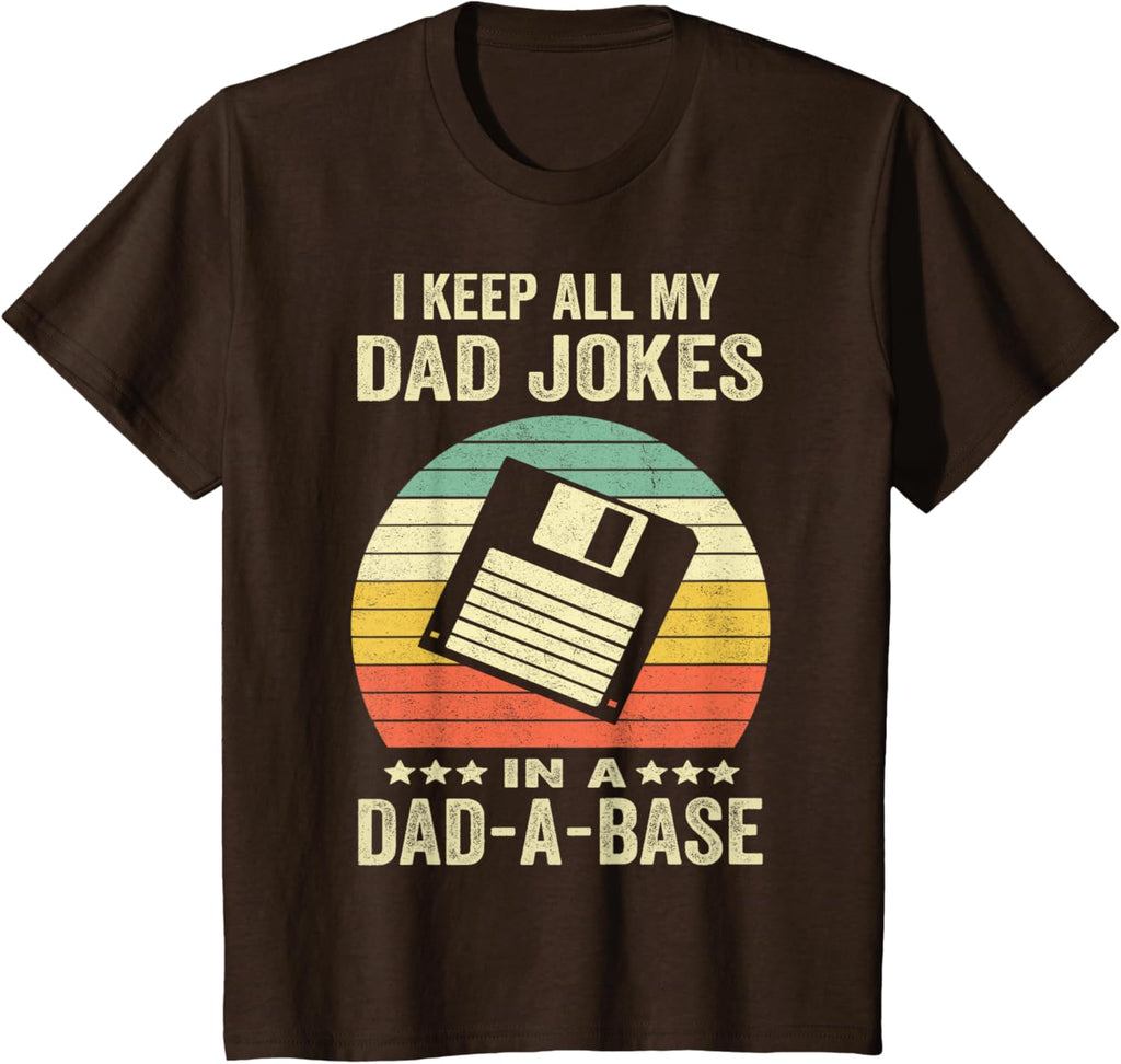 Mens Funny dad jokes in dad-a-base vintage for father's day