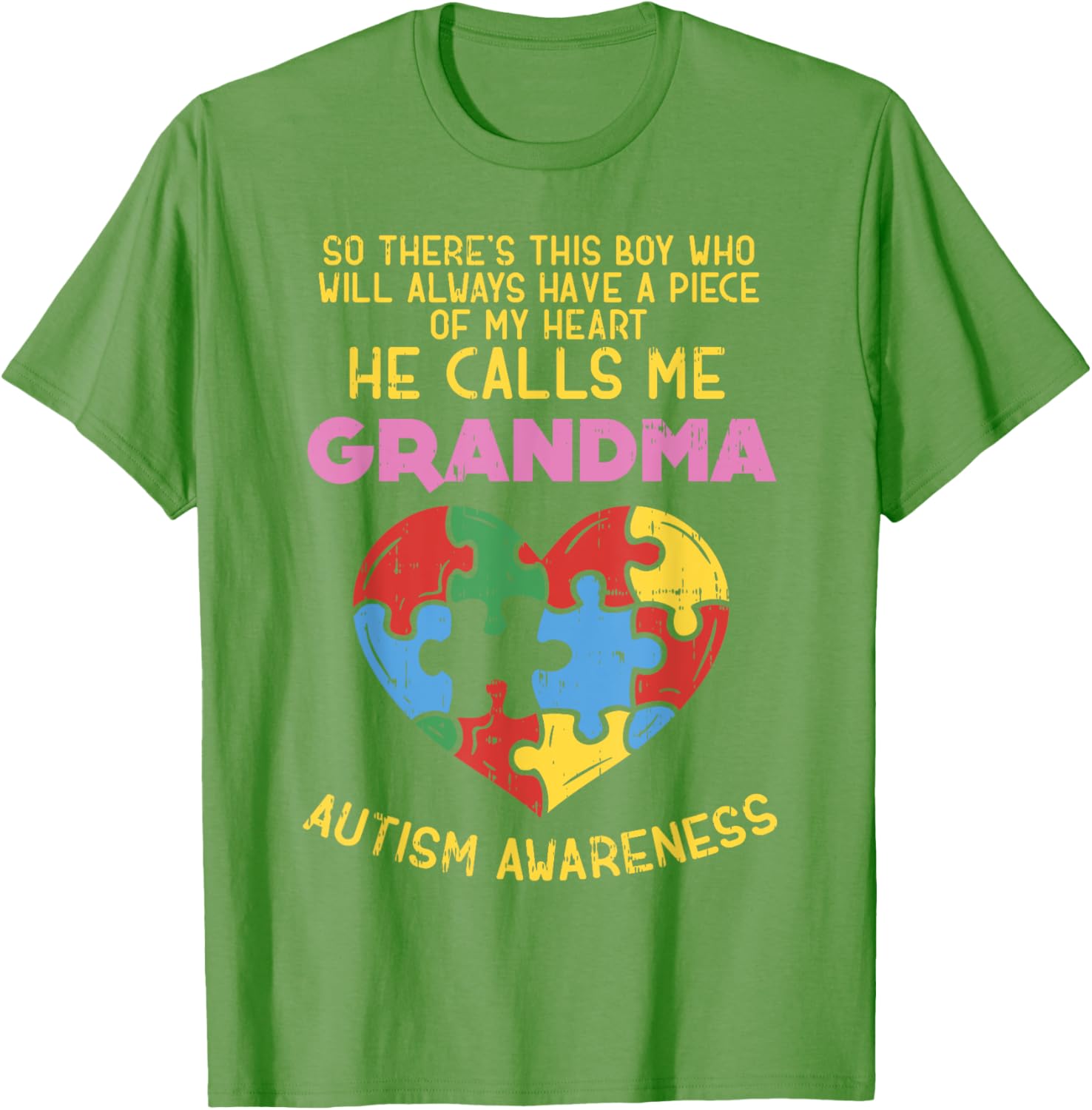 Grandma Autism Awareness Shirt Austistic Boy Piece My Heart