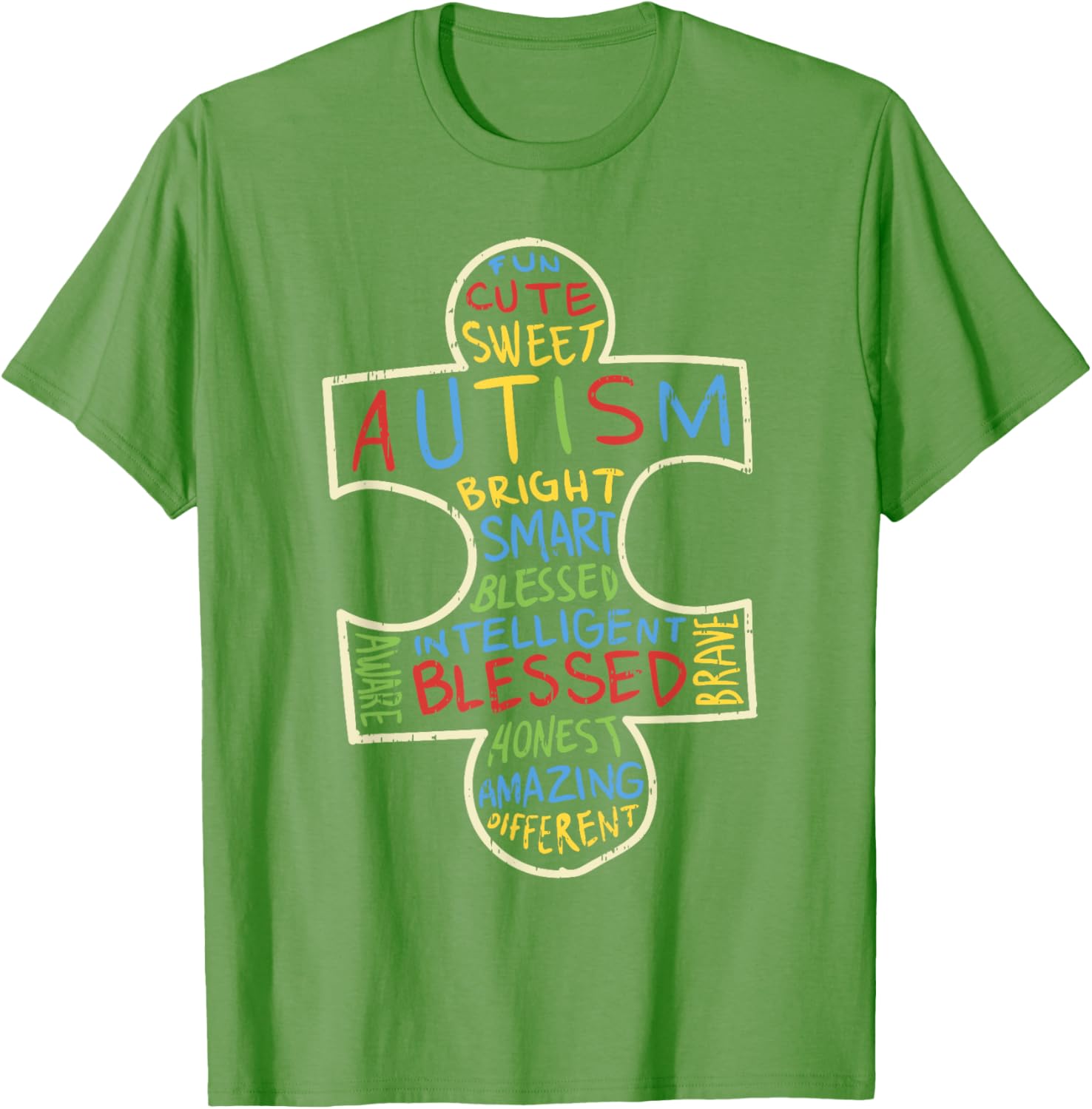 Autism Awareness Shirt Puzzle Piece Words Autistic Gift
