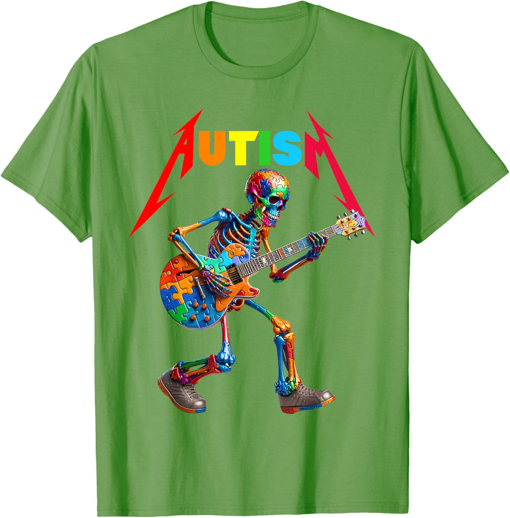 Autism Skeleton Guitar Rock Puzzle Music Autism Awareness