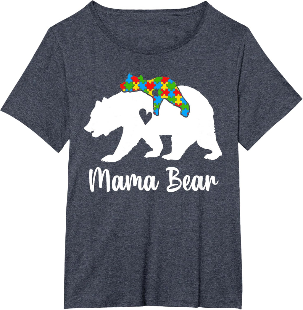 Mama Bear Love Support Autism Awareness Bear Family