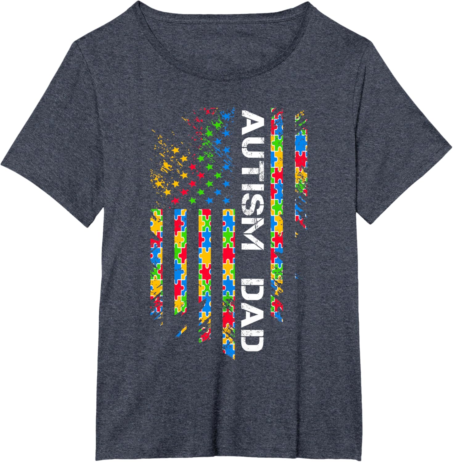 Autism Dad Awareness American Flag USA