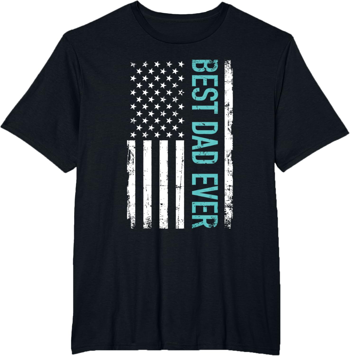 Father's day Best dad ever with US american flag Short Sleeve