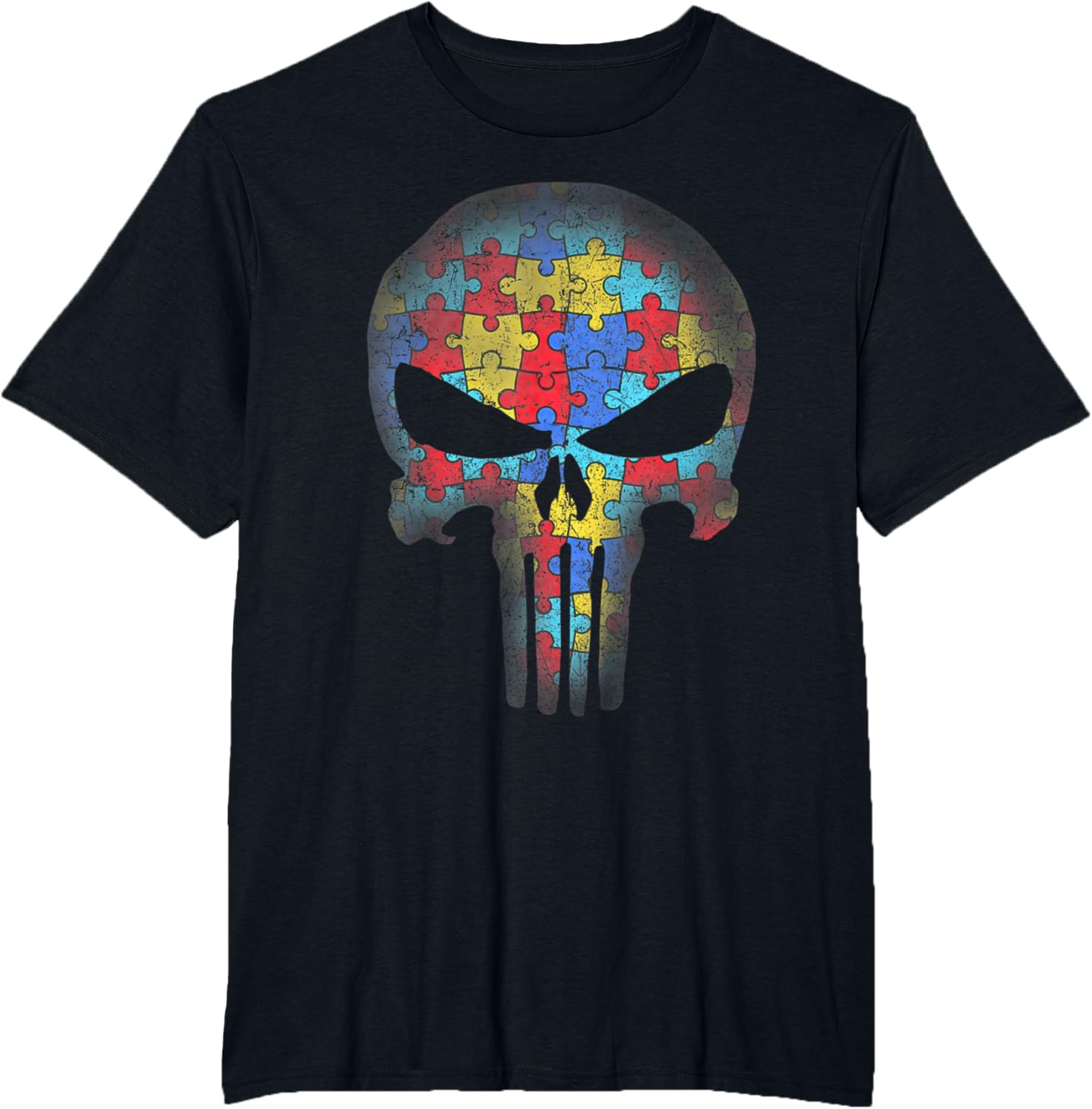 Skull Autism Awareness Puzzle Piece Mens Womens Kids