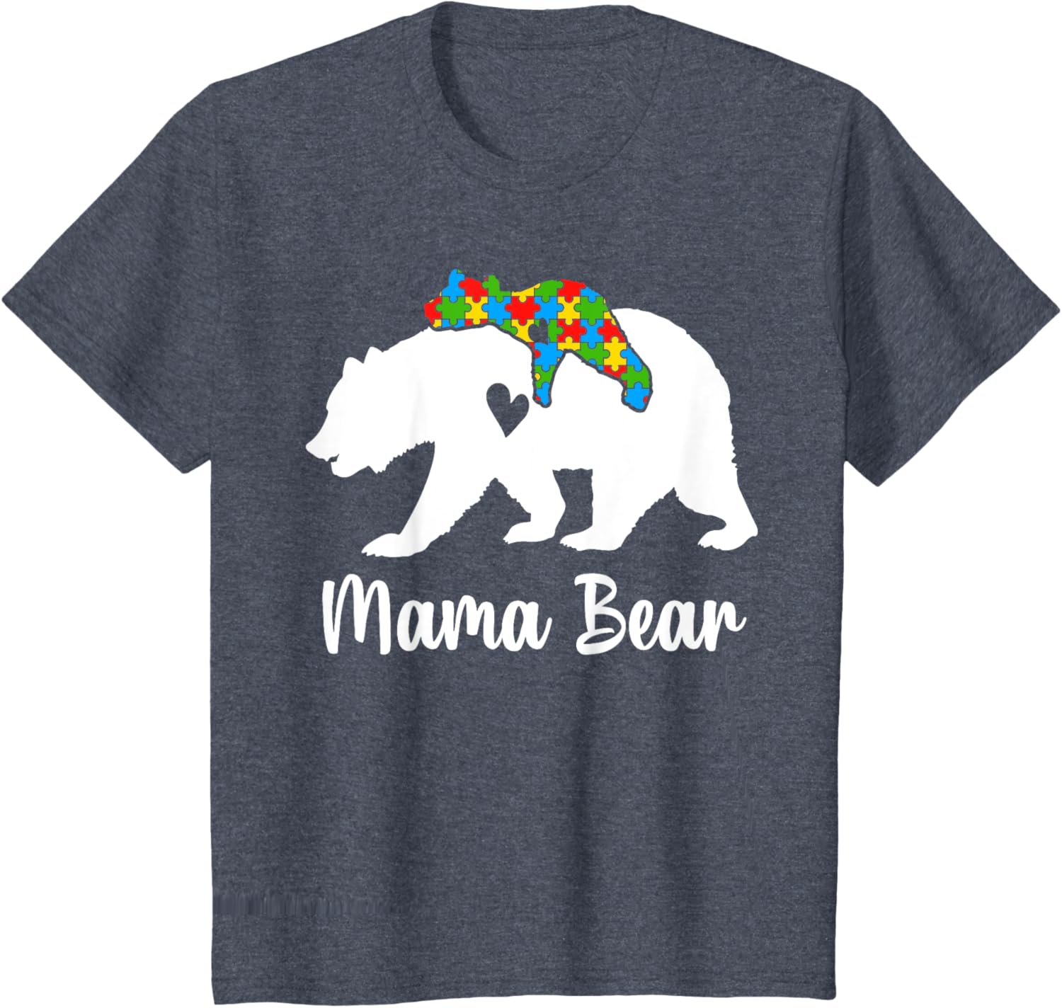 Mama Bear Love Support Autism Awareness Bear Family