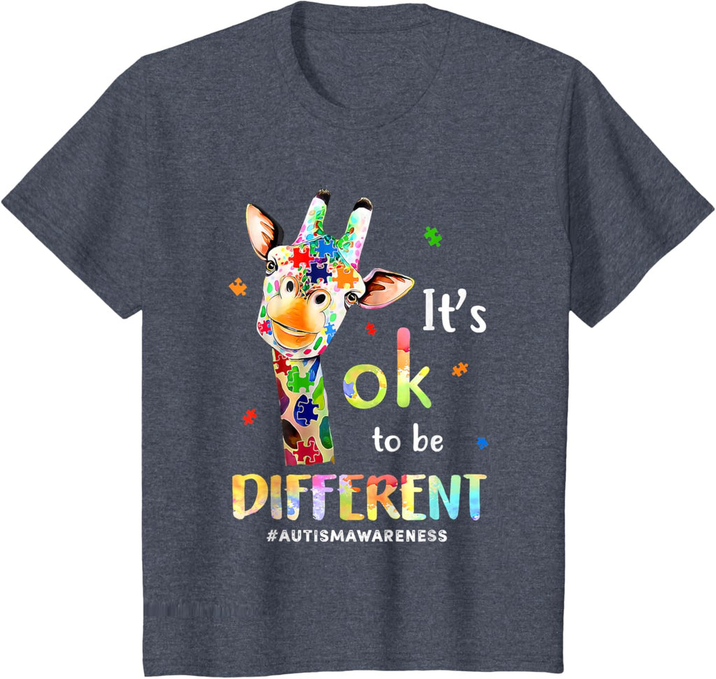 Autism Awareness Cute Giraffe Animal Its Ok To Be Different