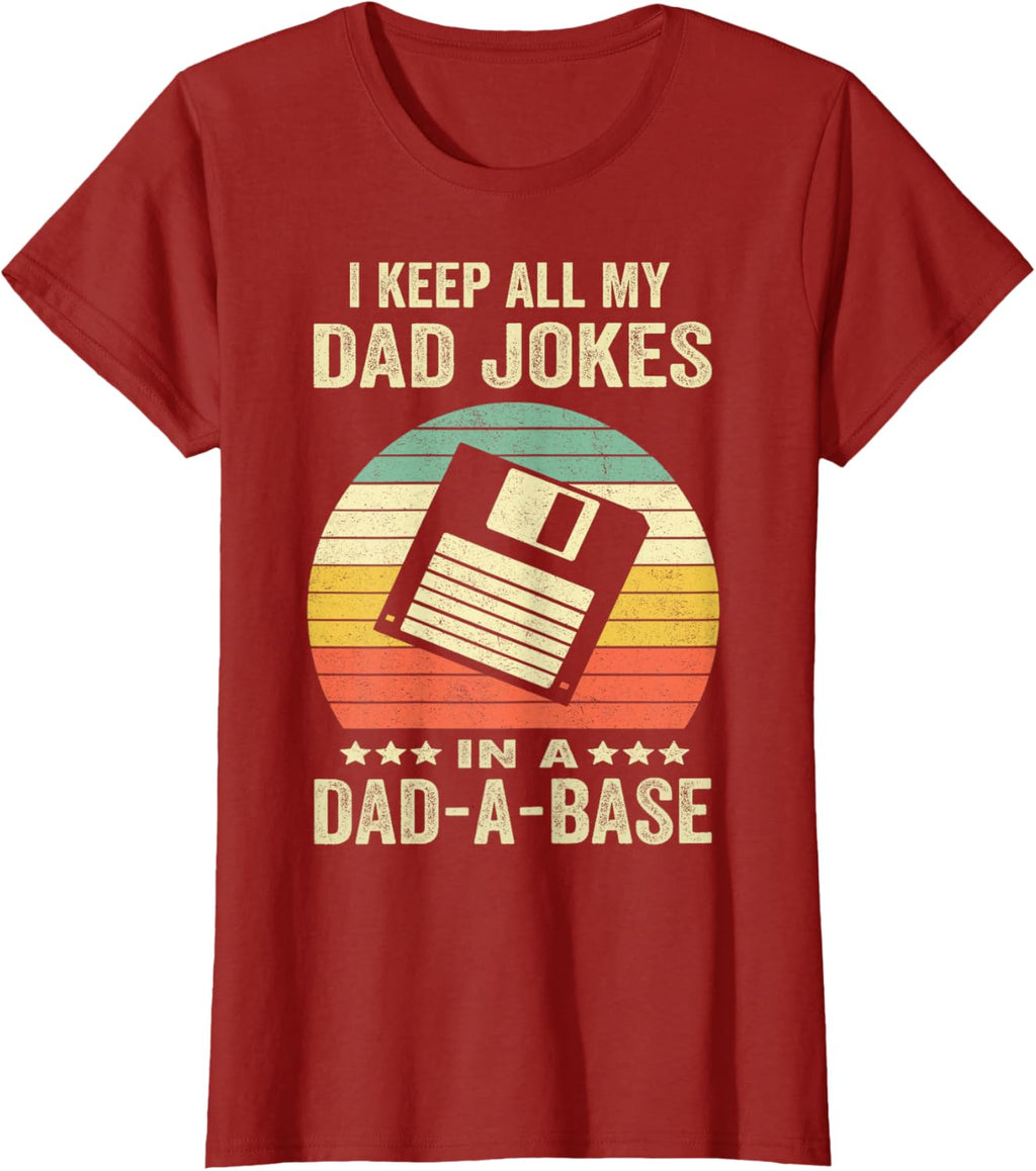 Mens Funny dad jokes in dad-a-base vintage for father's day