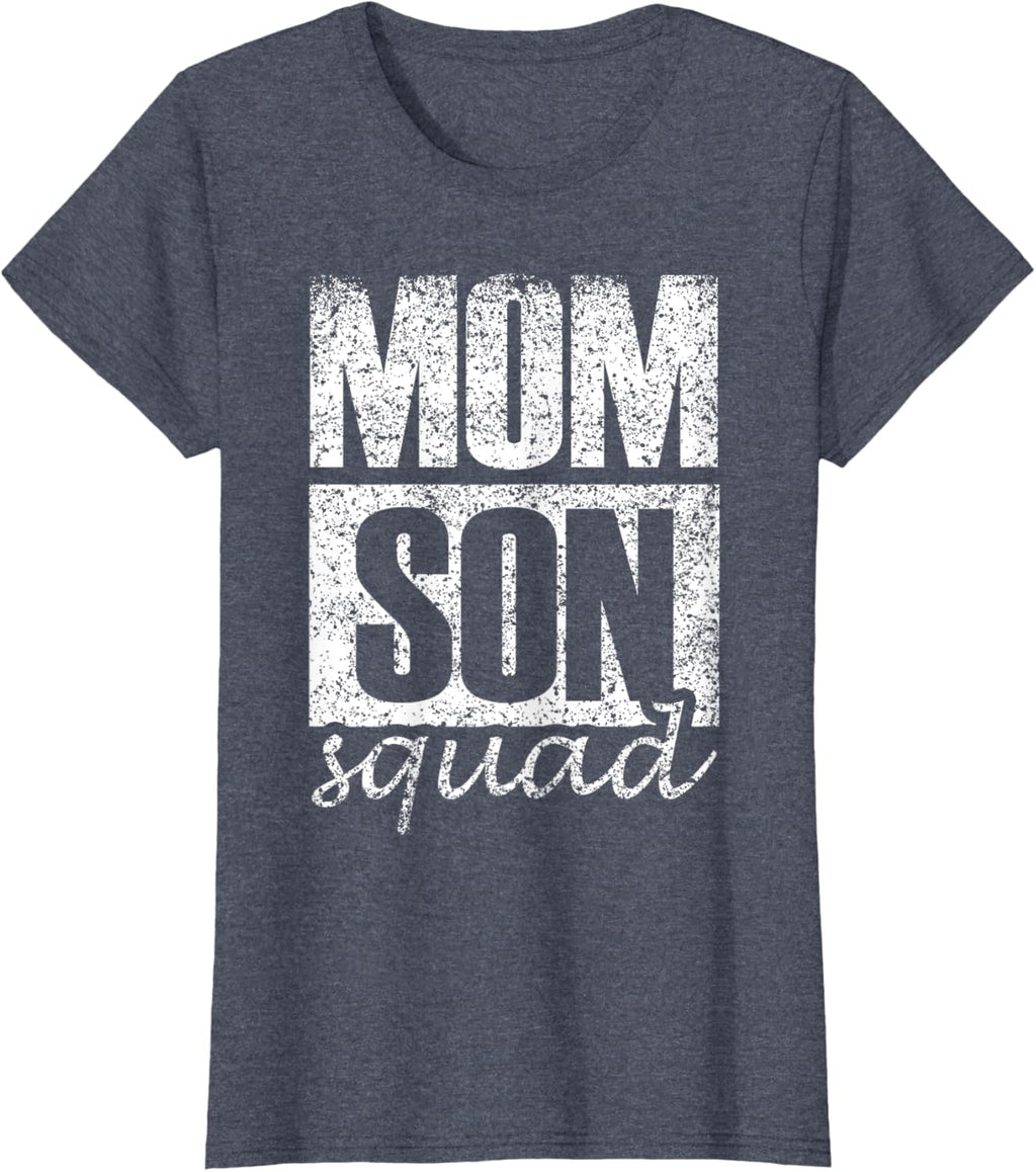 Mama Mom Son Mothers Day Love Mama Mommy Son Squad Mother's Day Matching Mom Sons Mother Son T-Shirt, Small, Black