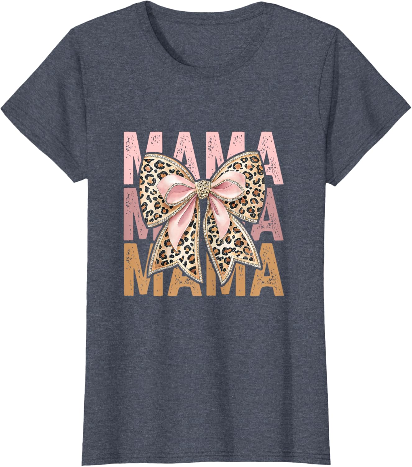 Retro Leopard Mama,Cute Mom Retro Coquette Bow Mother's Day
