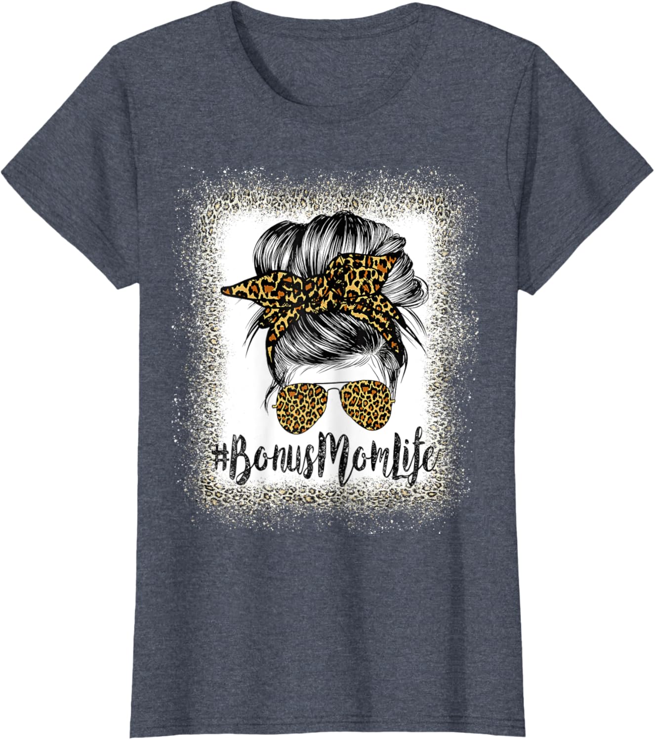 Bonus Mom Life Hair Bandana Glasses Leopard Mother's Day T