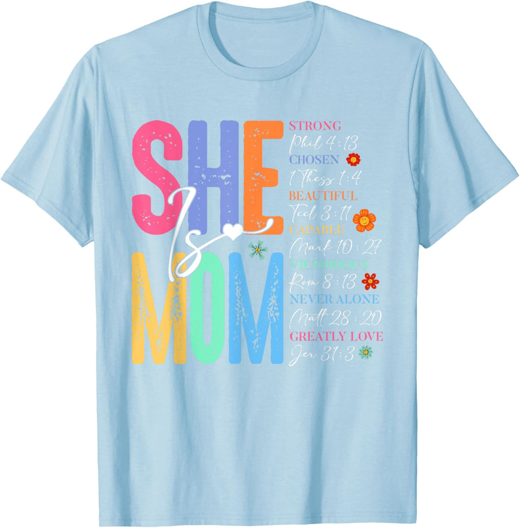 She Is Mom Christian Mother's Day Jesus Mama Religious Women