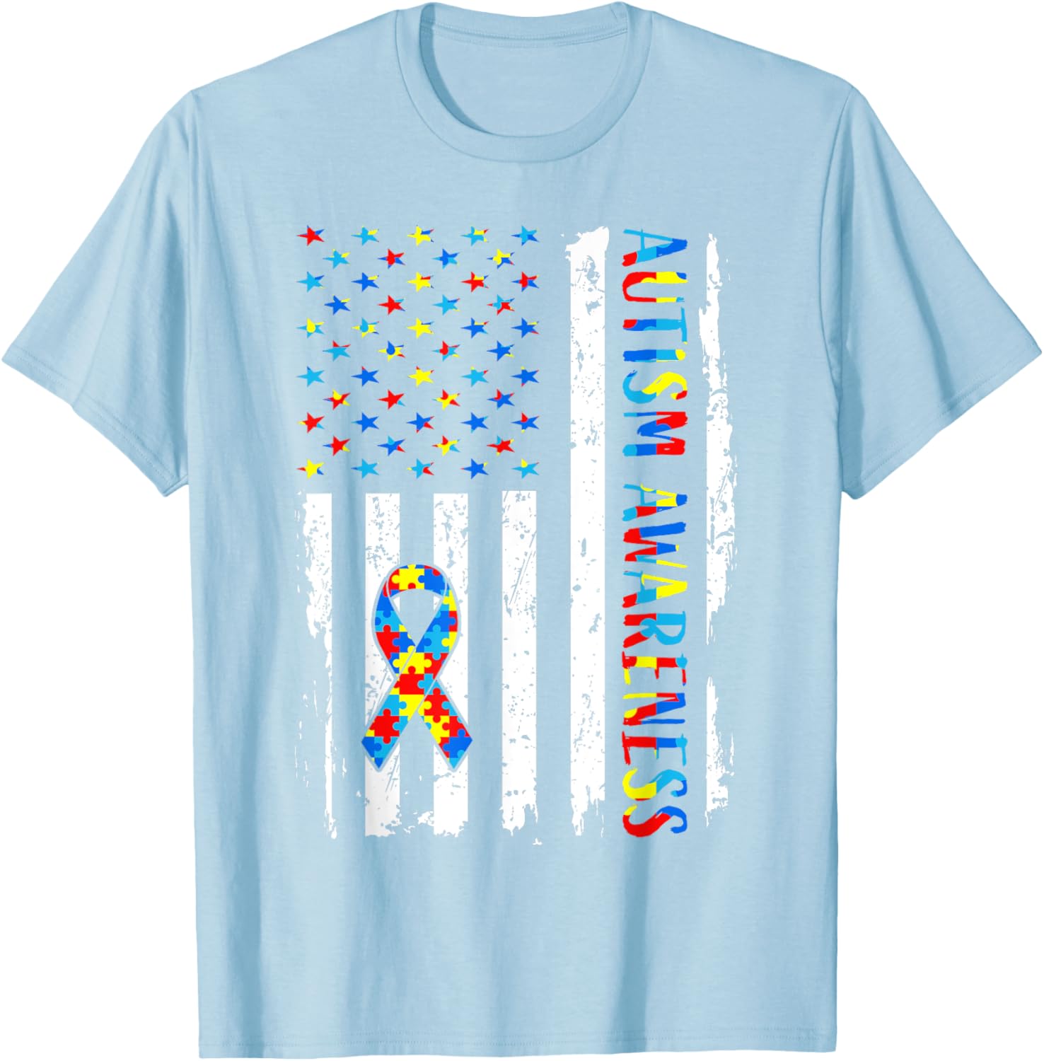 Autism Awareness Mom Dad USA flag Autistic Awareness Autism