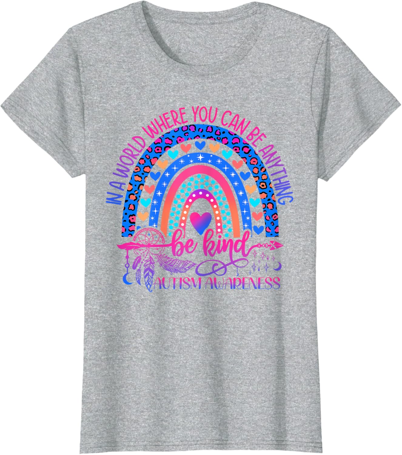 Autism Awareness Be Kind Leopard Rainbow Choose Kindness