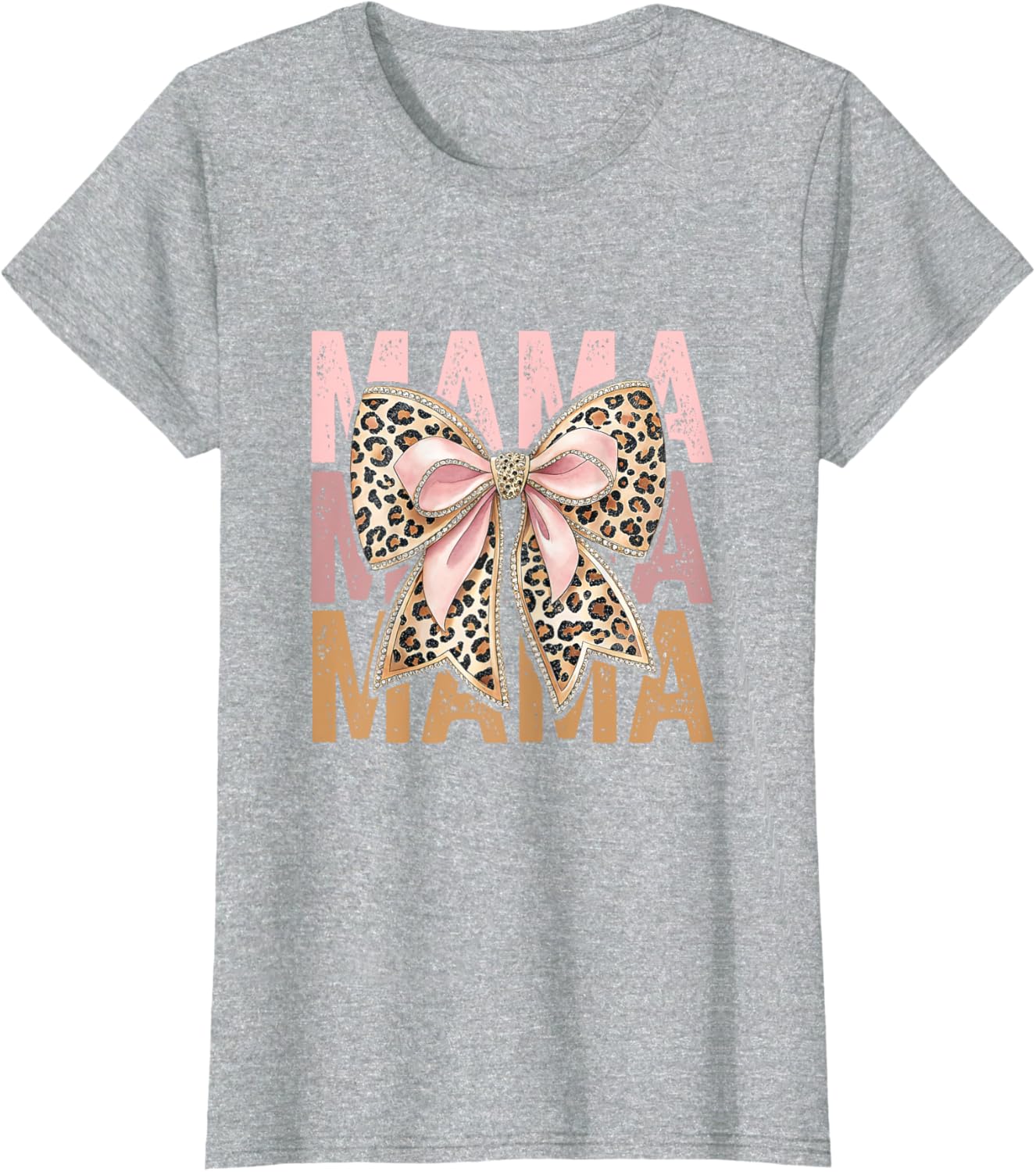 Retro Leopard Mama,Cute Mom Retro Coquette Bow Mother's Day