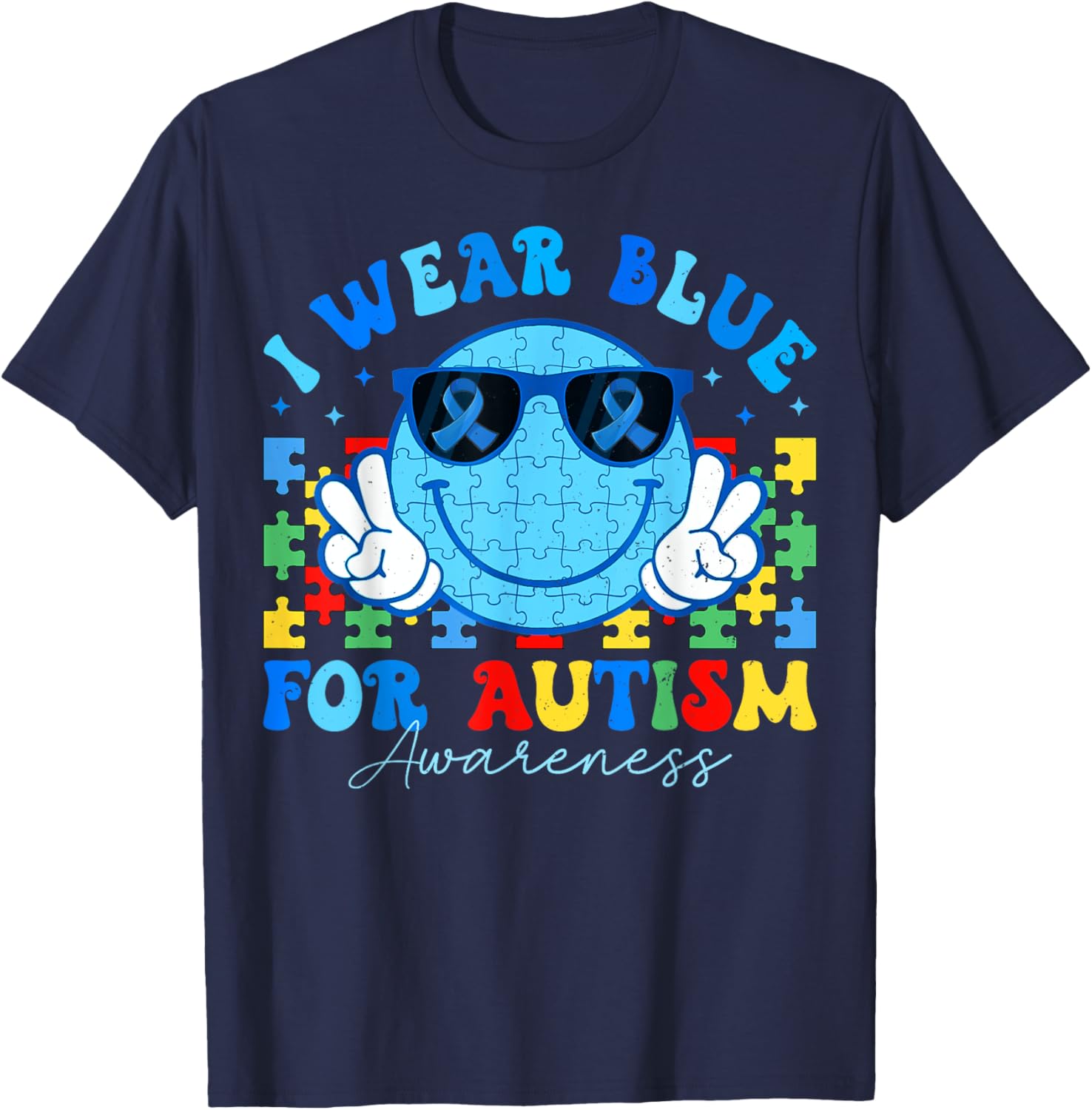 I Wear Blue For Autism Awareness Month Teacher Kids Boys