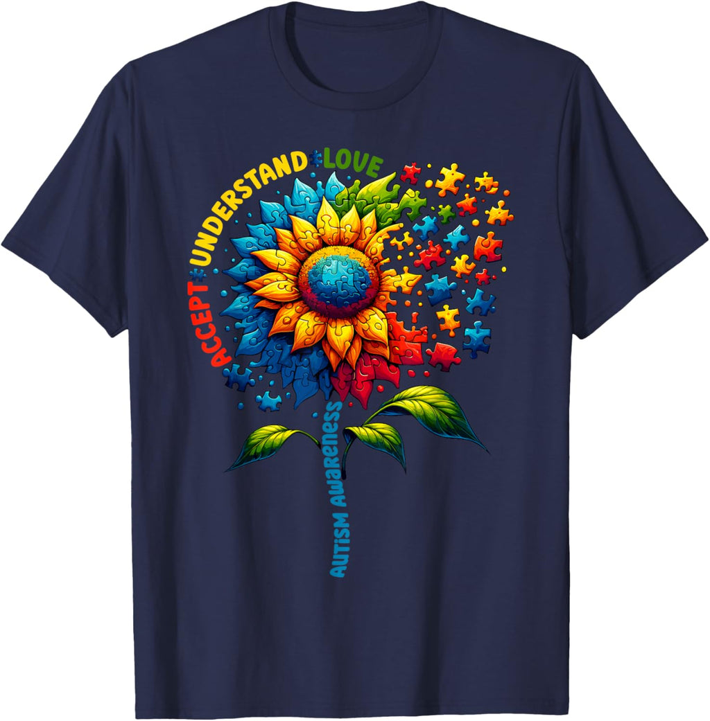 Autism Awareness Sunflower Men Women kids Autism Sunflower