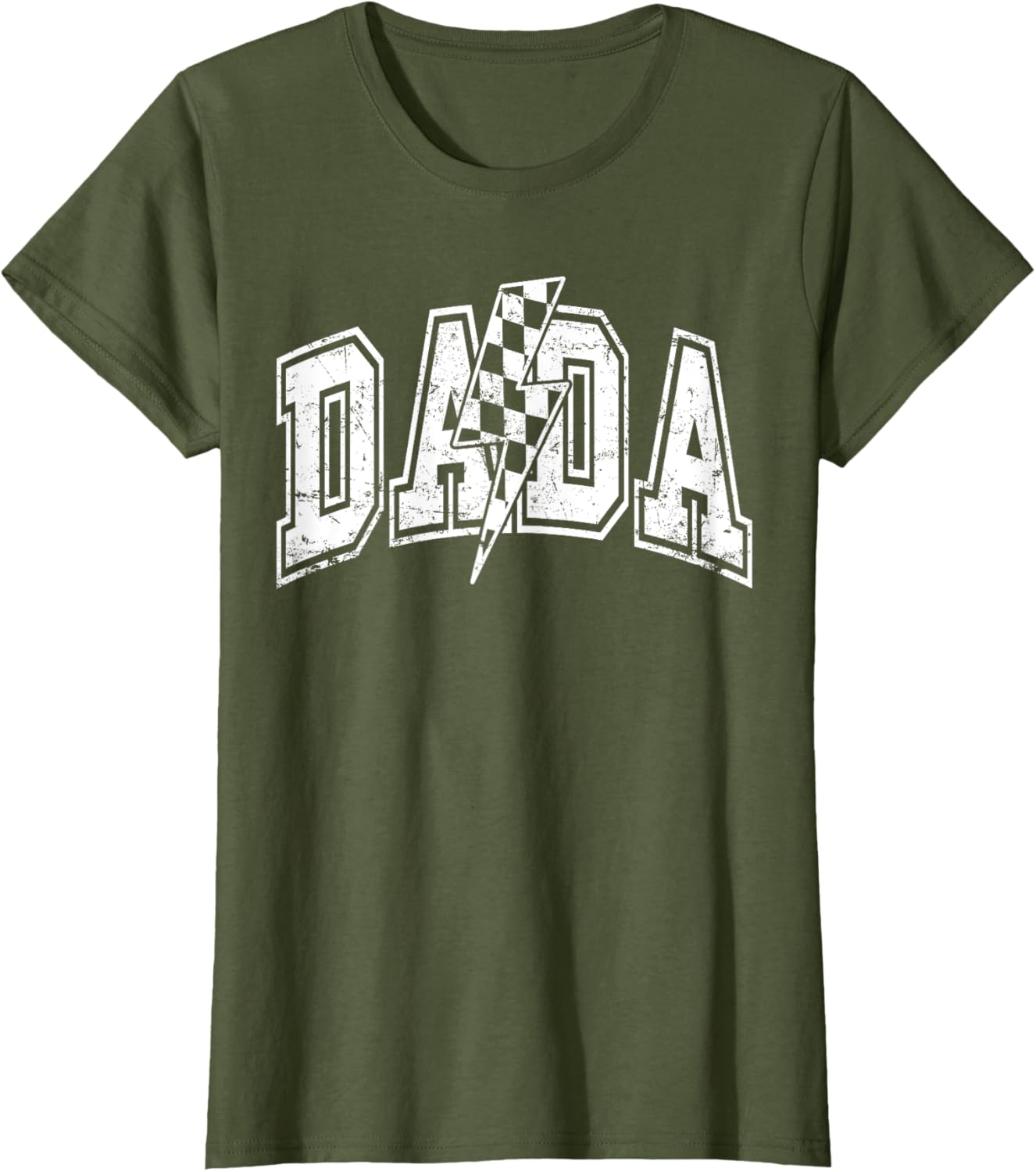 Dada Lightning Bolt Checkered Varsity Dad Men Father's Day