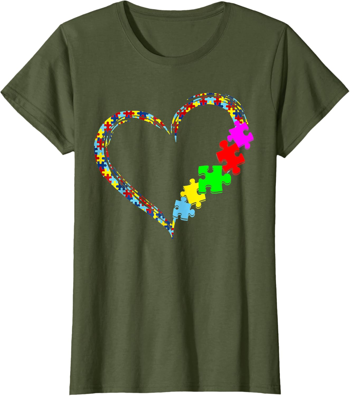 Autism Awareness Love Heart Puzzle Piece Gift Men Women
