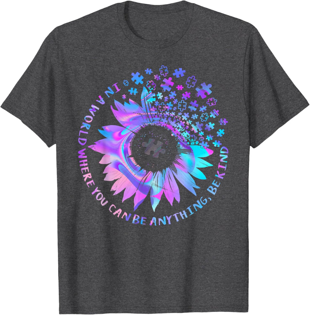 Be Kind Autism Awareness Kindness Sunflower Tie Dye Puzzle