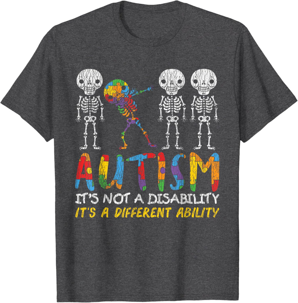 Autism Awerness - Skeleton Dabbing Autistic Kids Awareness