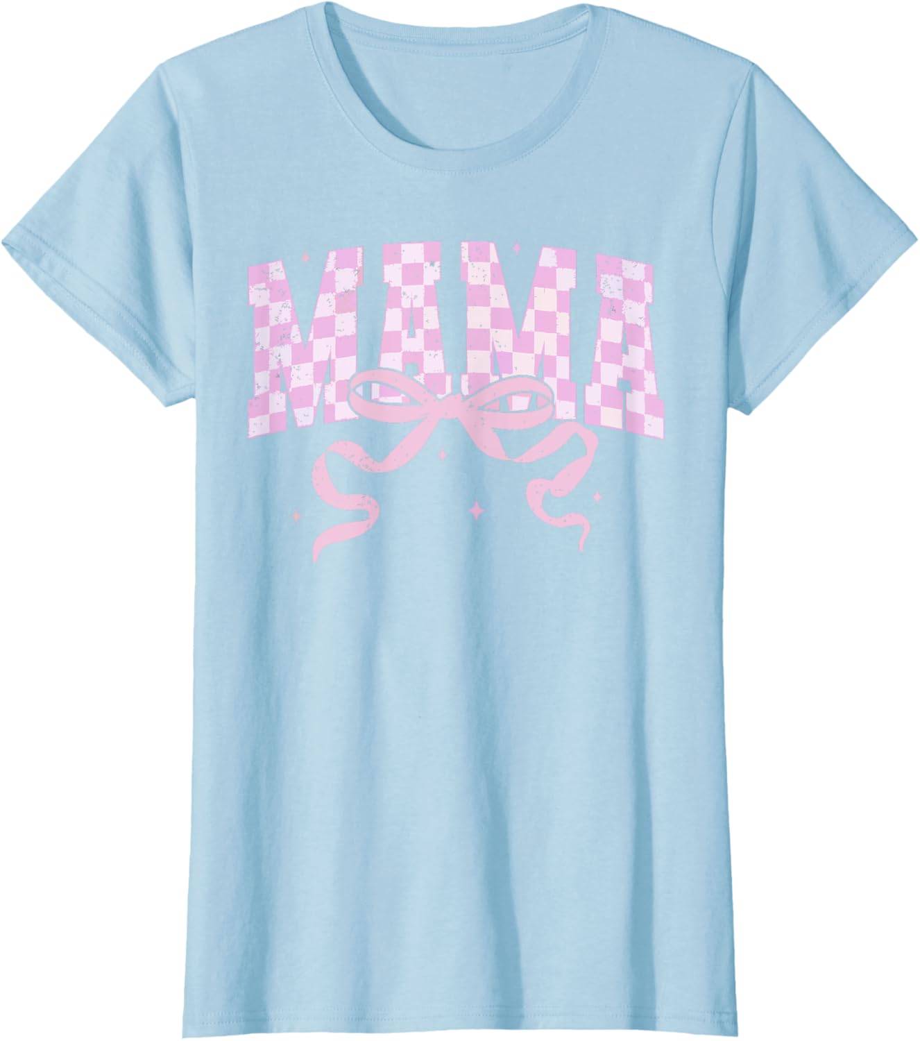 Retro Checkered Mama Coquette Mother's Day Pink Bow