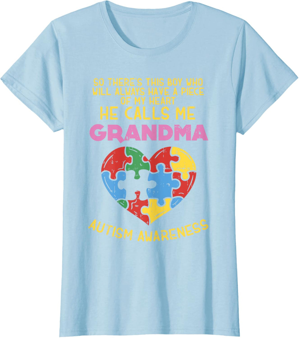 Grandma Autism Awareness Shirt Austistic Boy Piece My Heart