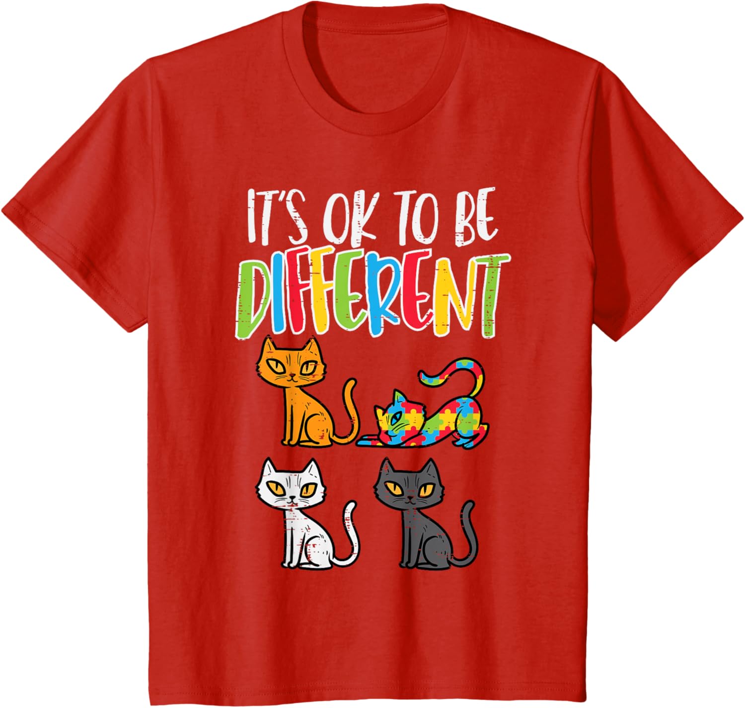 Its Ok To Be Different Cat Puzzle Cute Autism Awareness Kids