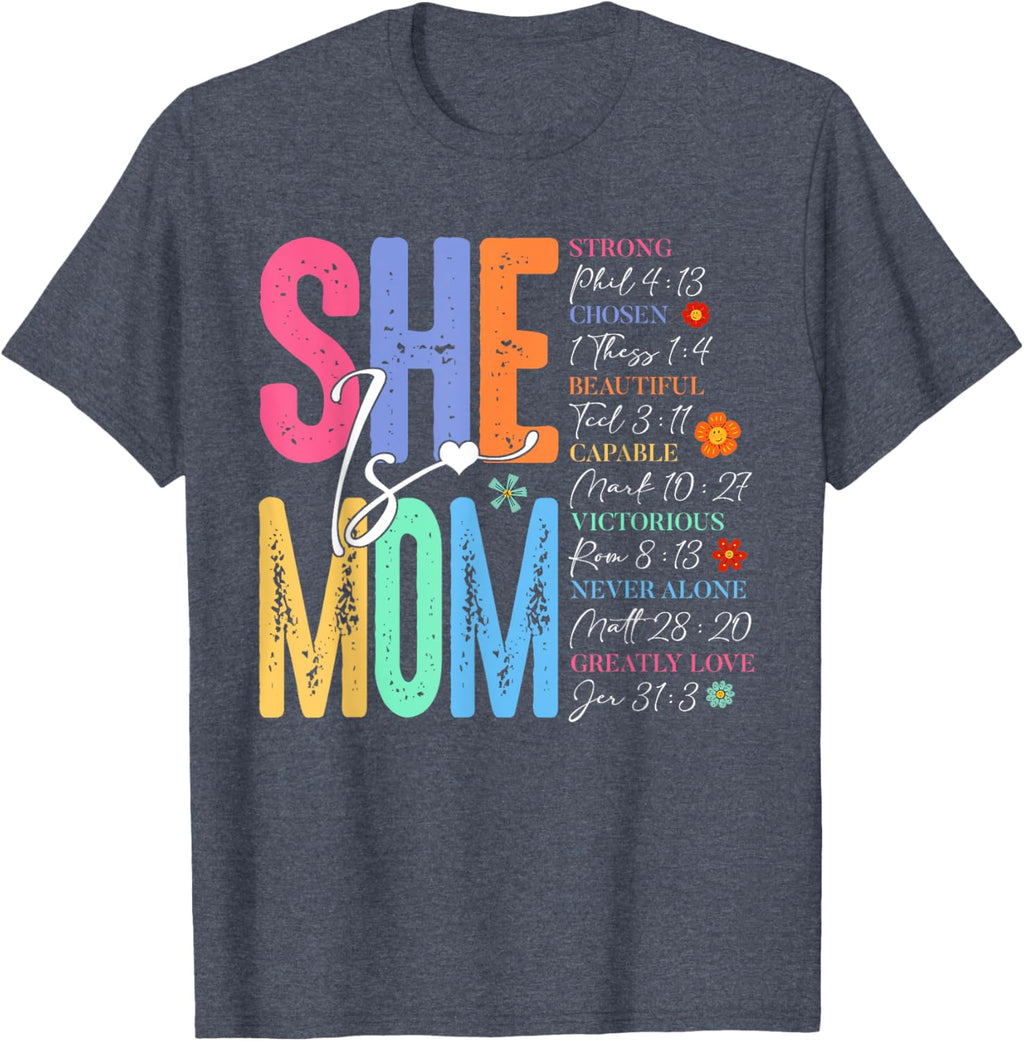 She Is Mom Christian Mother's Day Jesus Mama Religious Women