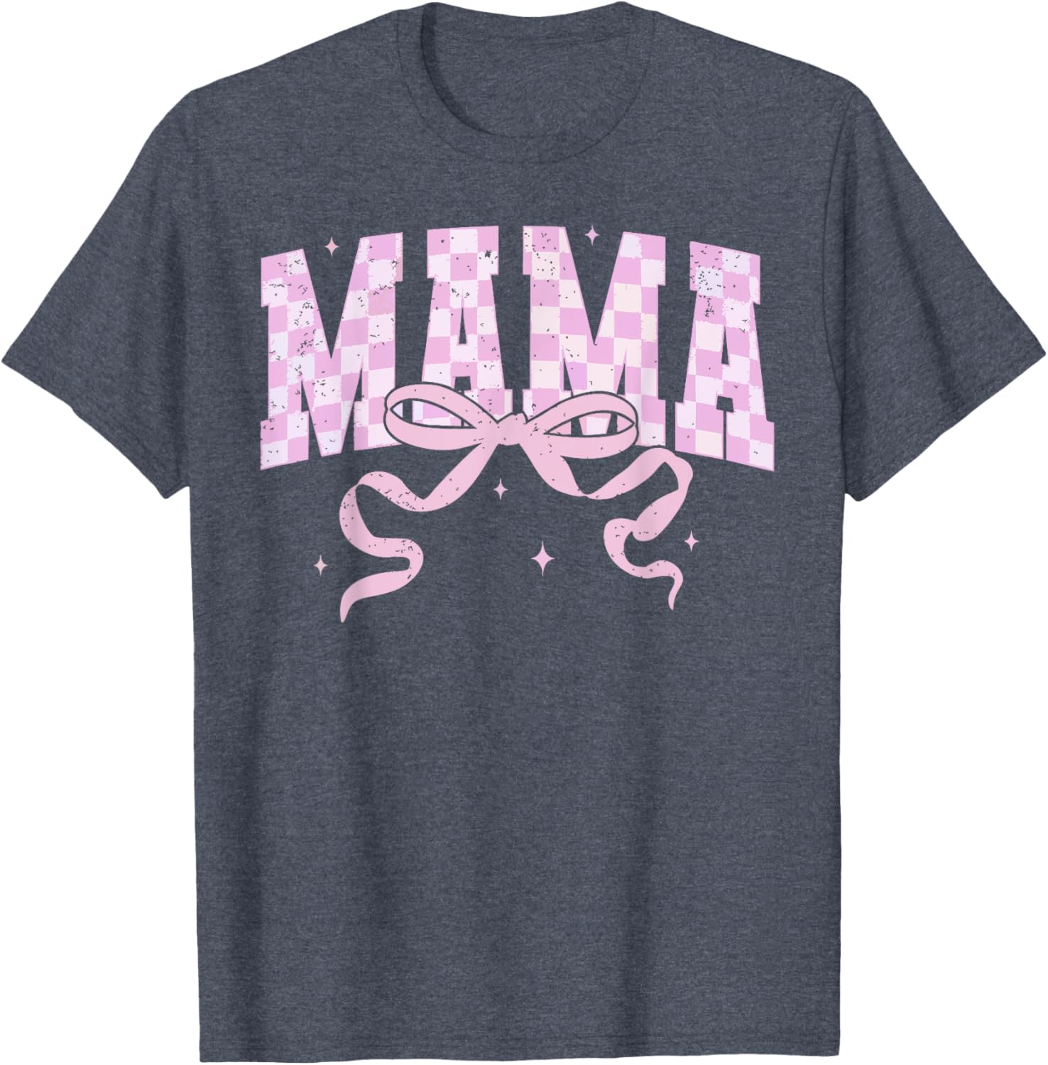 Retro Checkered Mama Coquette Mother's Day Pink Bow