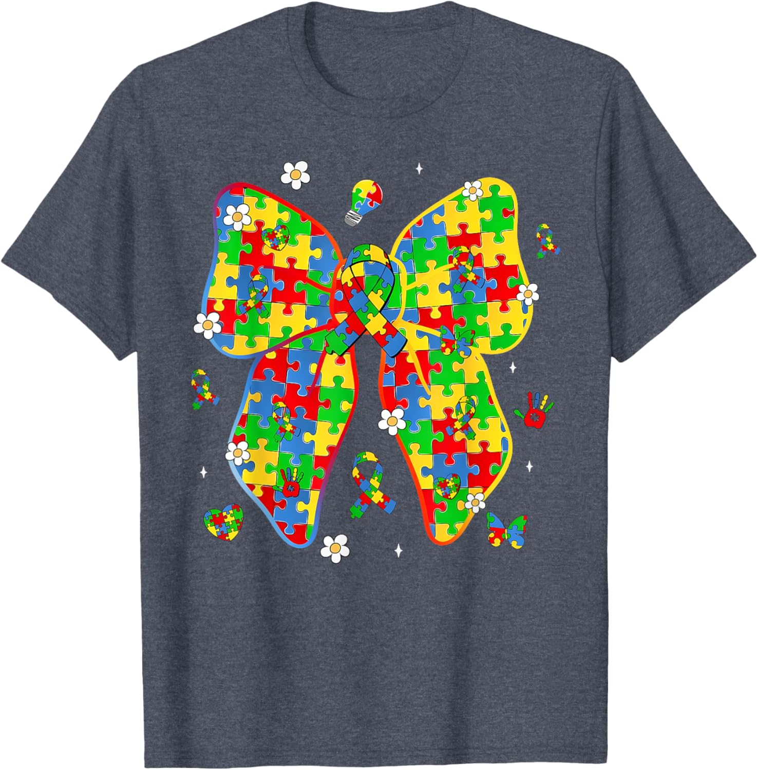 Autism Awareness Coquette Bow Puzzle Bow Women Kids Girl Boy
