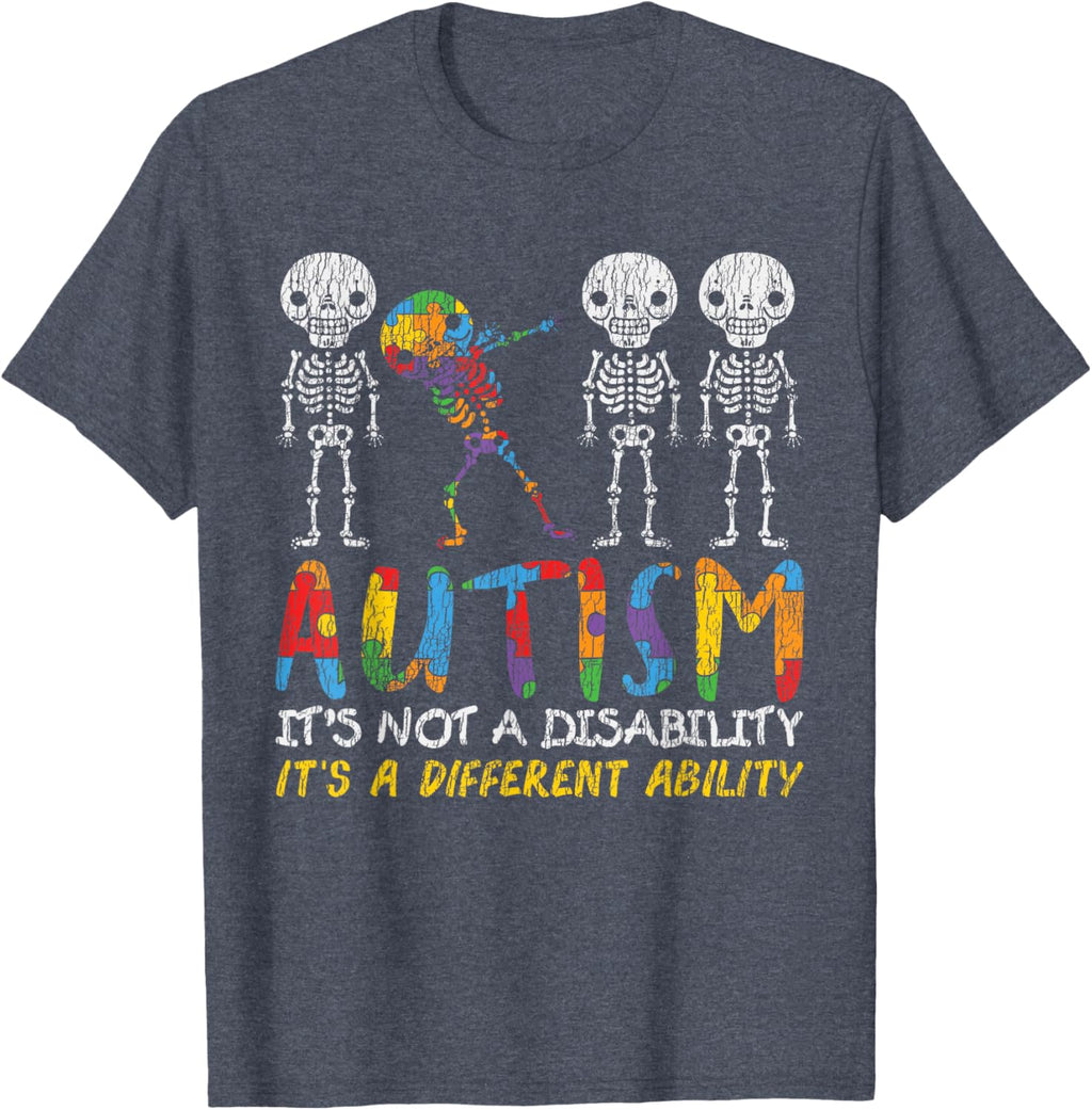 Autism Awerness - Skeleton Dabbing Autistic Kids Awareness