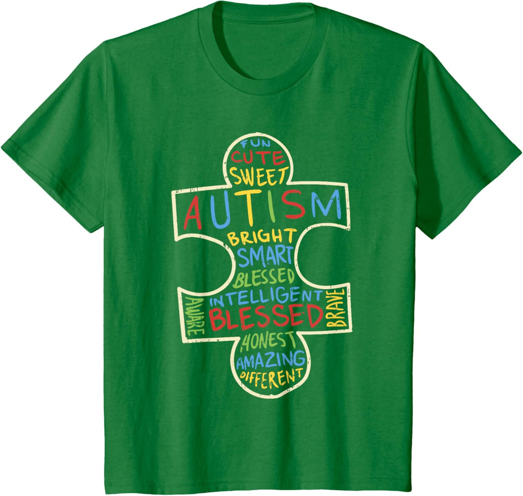 Autism Awareness Shirt Puzzle Piece Words Autistic Gift