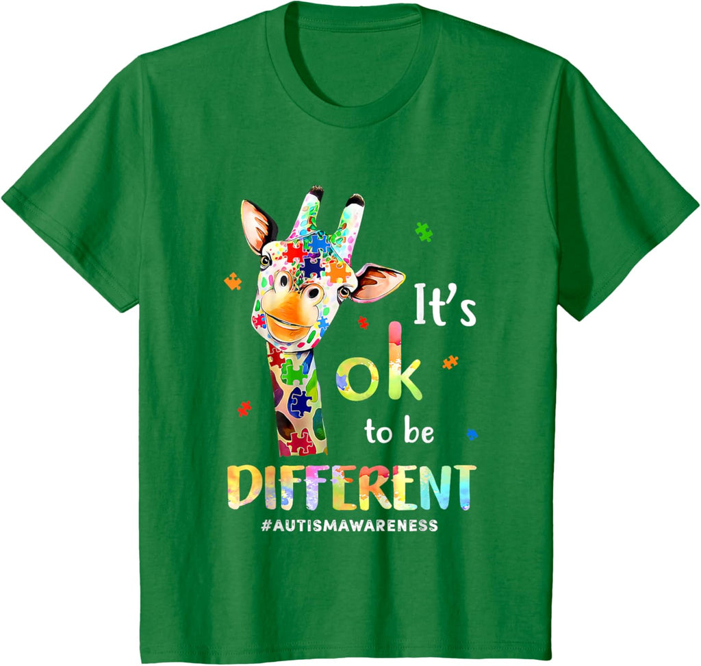 Autism Awareness Cute Giraffe Animal Its Ok To Be Different