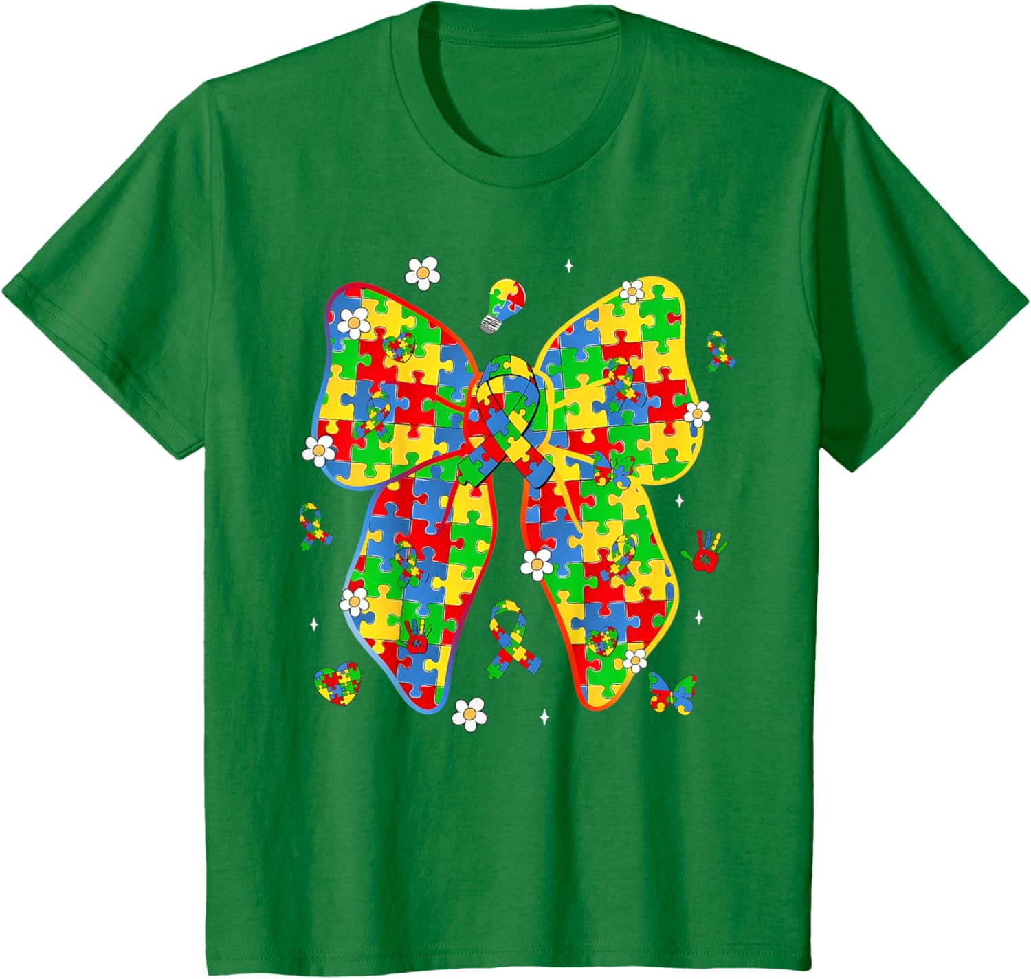 Autism Awareness Coquette Bow Puzzle Bow Women Kids Girl Boy