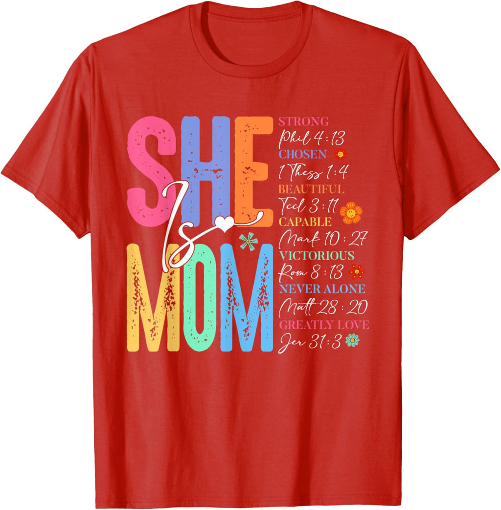 She Is Mom Christian Mother's Day Jesus Mama Religious Women