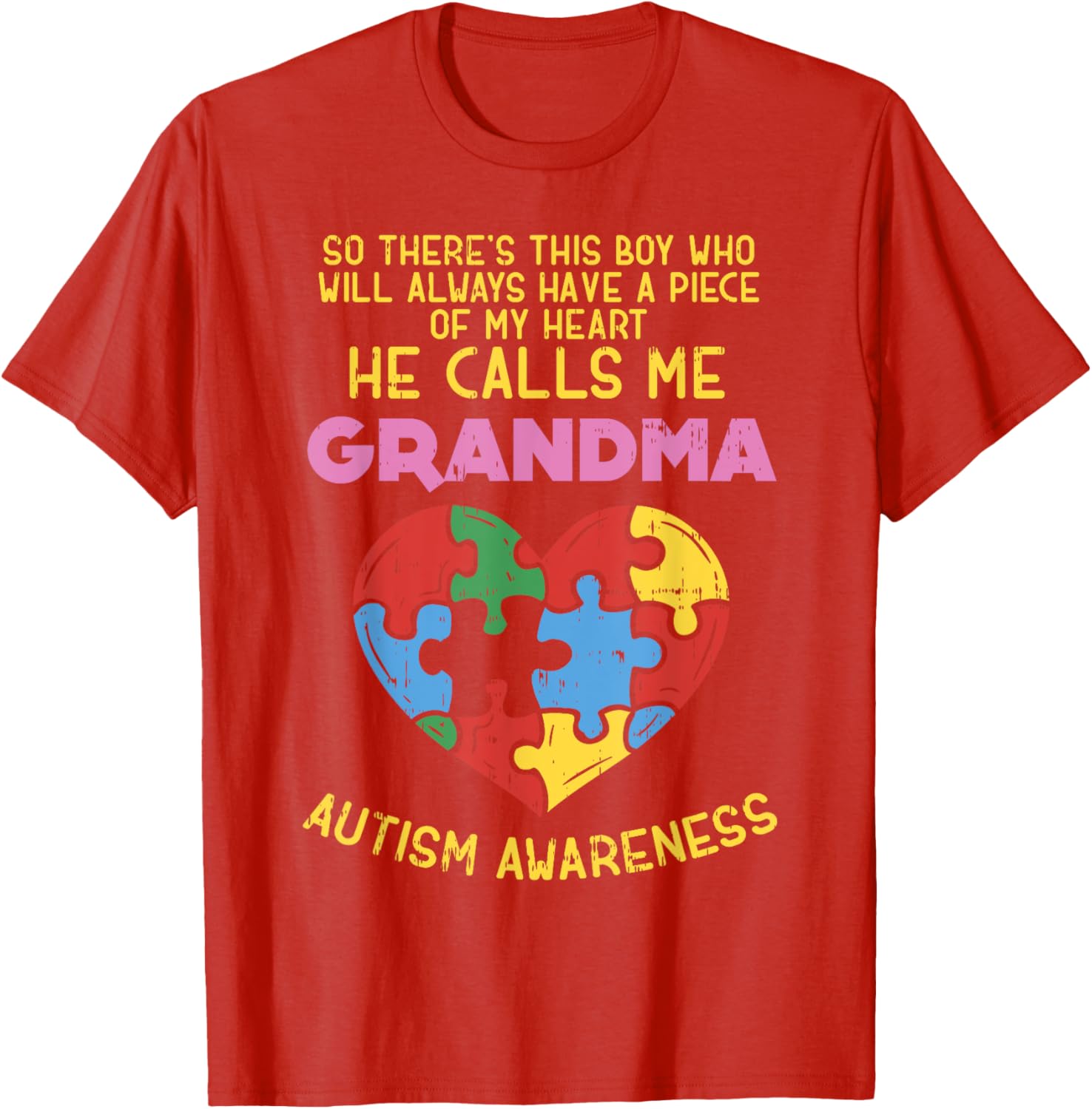 Grandma Autism Awareness Shirt Austistic Boy Piece My Heart