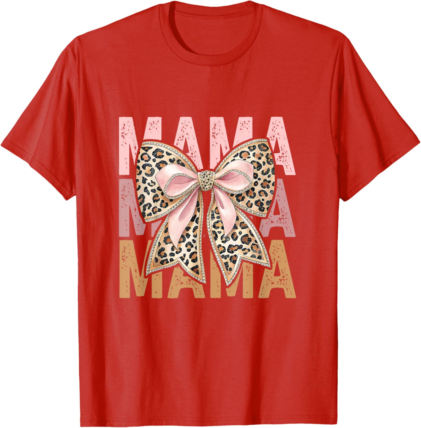 Retro Leopard Mama,Cute Mom Retro Coquette Bow Mother's Day