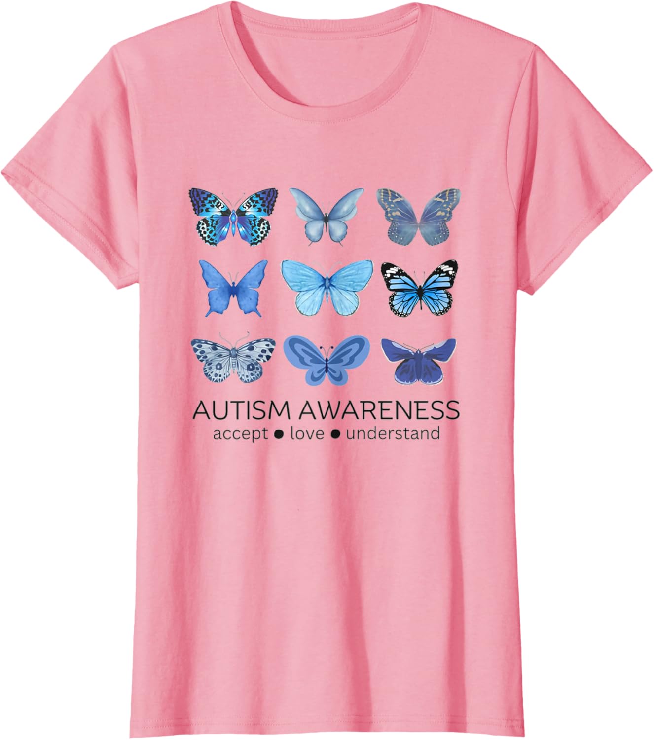 Women In April We Wear Blue Butterfly Autism Mental Health