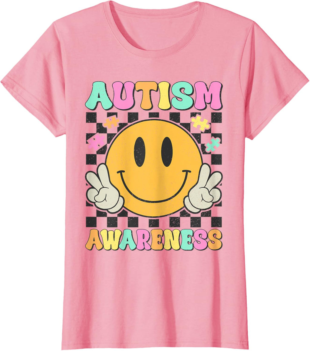 Autism Awareness Kids Men Women Smile Face Autistic Autism
