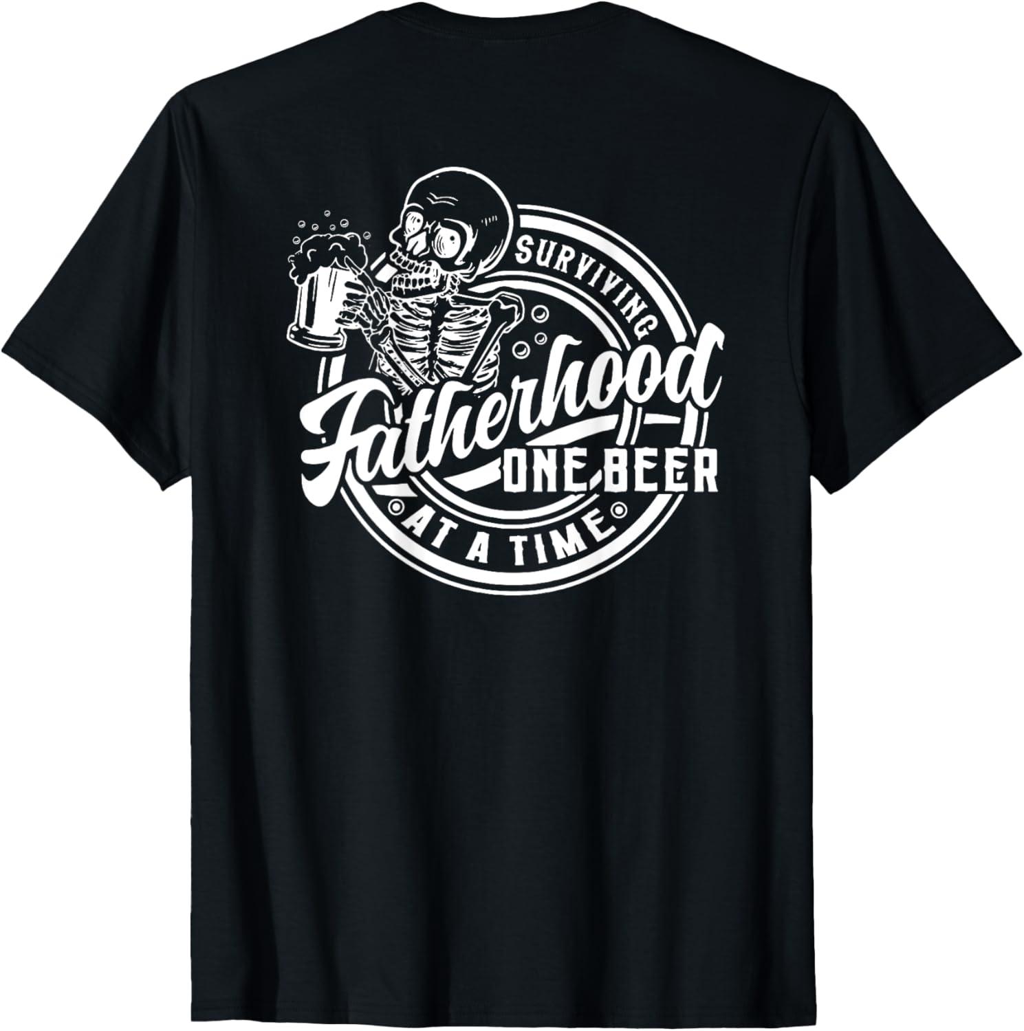Dad Bod Meme Funny Adult Humor Fatherhood Surviving One Beer At A Time - Front and Back