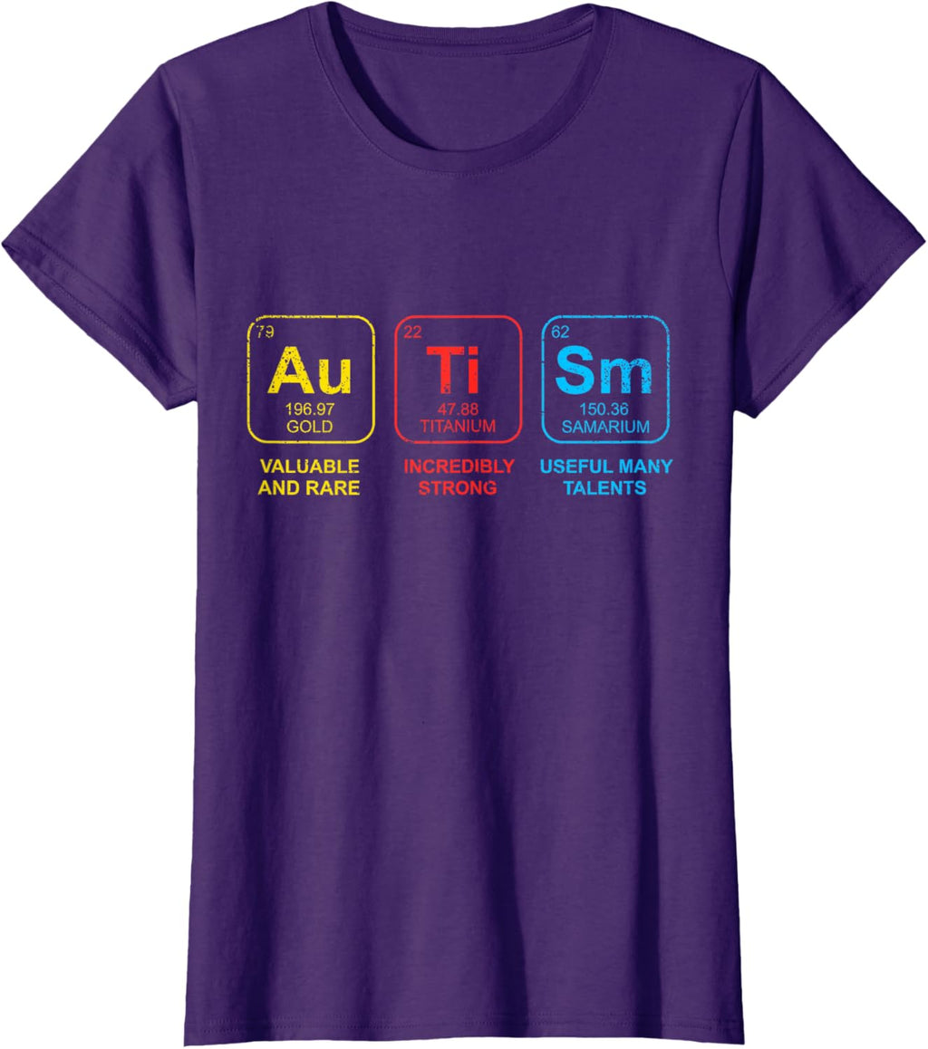 Autism Awareness Women Men Kids Elements Periodic Table ASD