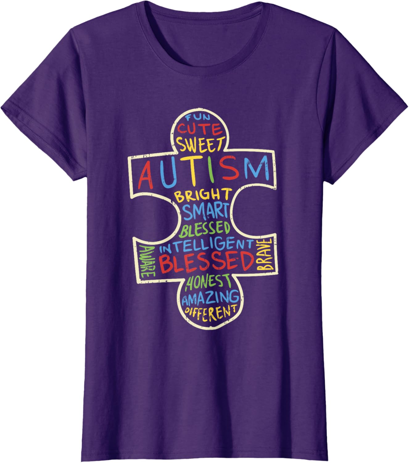 Autism Awareness Shirt Puzzle Piece Words Autistic Gift