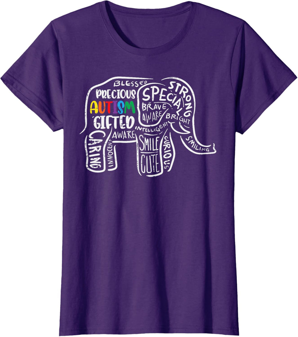Autism Awareness Elephant Acceptance Autistic Men Women Kids