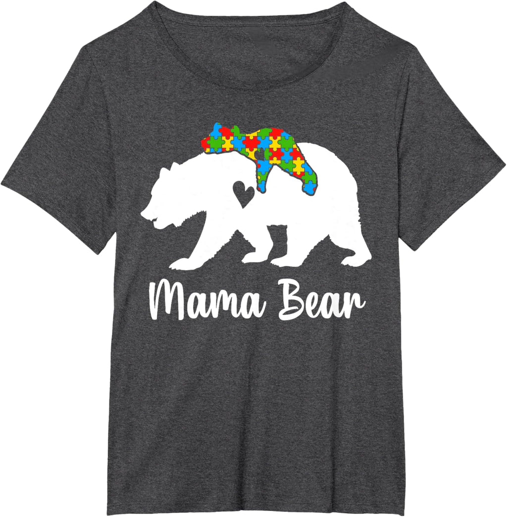 Mama Bear Love Support Autism Awareness Bear Family