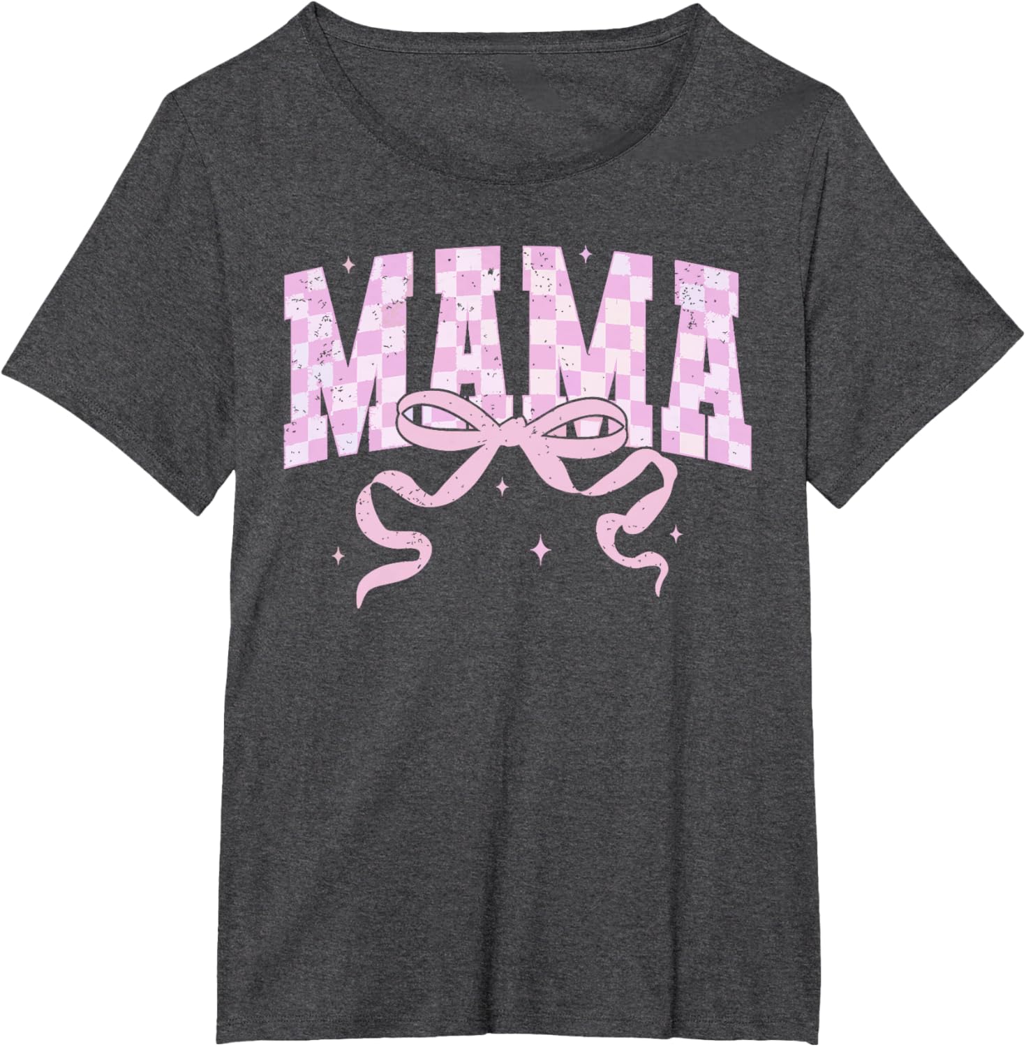 Retro Checkered Mama Coquette Mother's Day Pink Bow