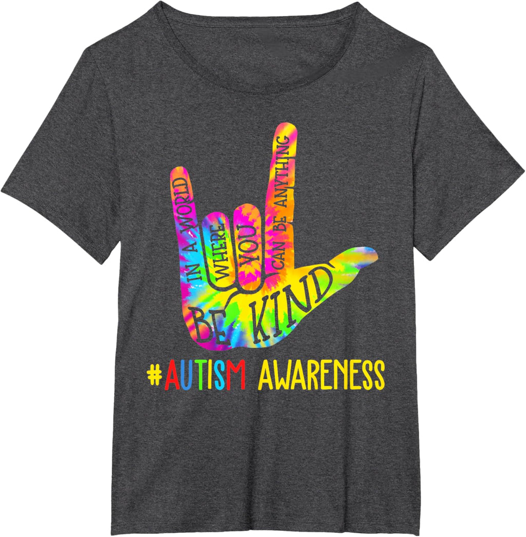 Be Kind ASL Love Sign Language Hand Autism Awareness Tie Dye