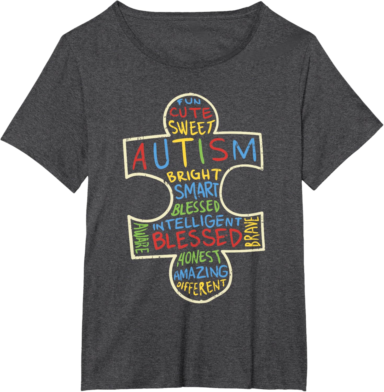 Autism Awareness Shirt Puzzle Piece Words Autistic Gift